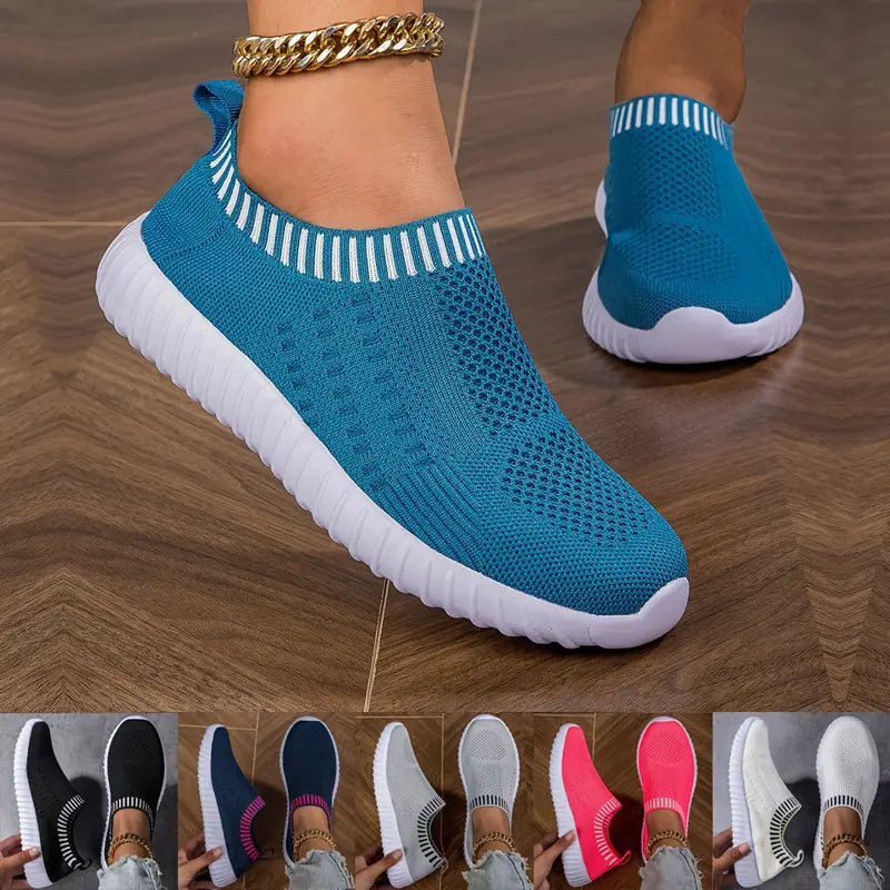 נעלי ספורט Slip-On סרוגות נושמות