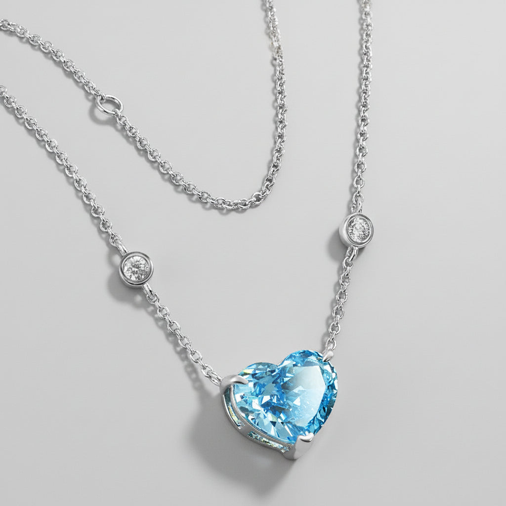 Blue Heart Necklace